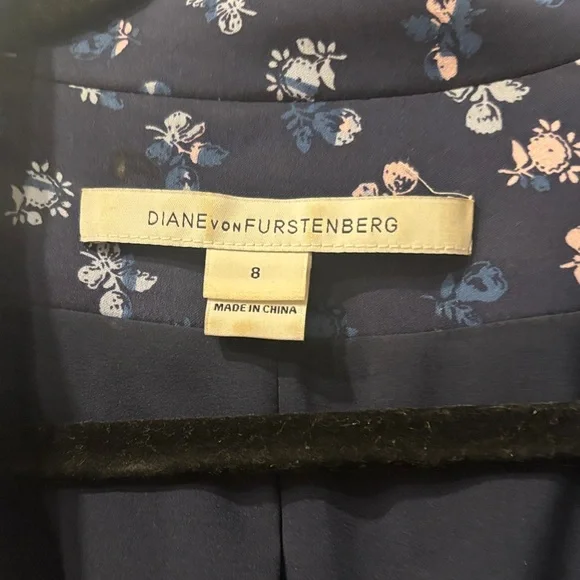 Diane Von Furstenberg Navy Floral Blazer - Picture 2 of 4